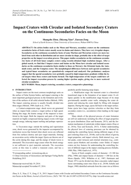 Impact Craters with Circular and Isolated Secondary Craters on the Continuous Secondaries Facies on the Moon