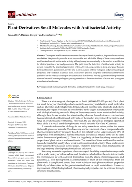 Plant-Derivatives Small Molecules with Antibacterial Activity