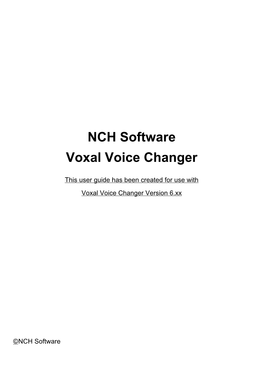 NCH Software Voxal Voice Changer