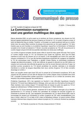 Communiqué De Presse