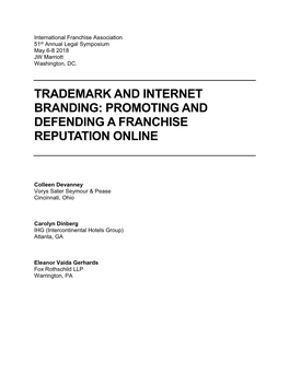 Trademark and Internet Brand and Reputation Protection