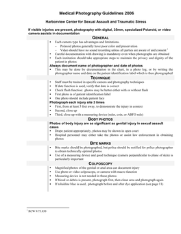 Medical Photography Guidelines 2006