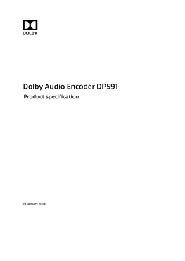 Dolby Audio Encoder DP591 Product Specification