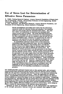 Use of Stress Loci for Determination of Effective Stress Parameters R