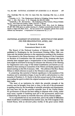 United States, with an Elevated Policy Worthy of the Great Nation Which Downloaded by Guest on September 29, 2021 278 NATIONAL ACADEMY of SCIENCES: E