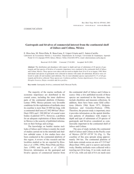 Gastropods and Bivalves of Commercial Interest from the Continental Shelf of Jalisco and Colima, México