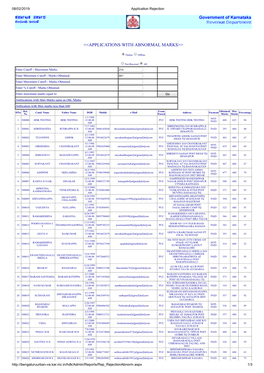 &lt;&lt;APPLICATIONS with ABNORMAL MARKS&gt;&gt;