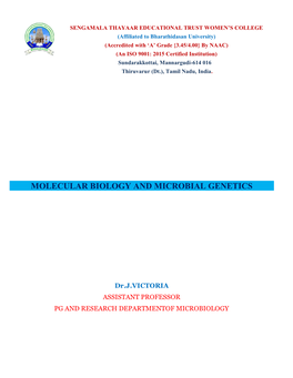 Molecular Biology and Microbial Genetics