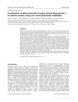 Localization of Glucocorticoid Receptor Interacting Protein 1 in Murine