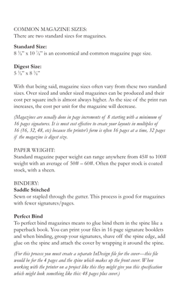 COMMON MAGAZINE SIZES: There Are Two Standard Sizes for Magazines