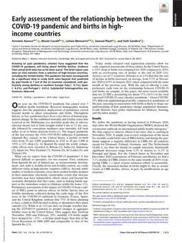 Early Assessment of the Relationship Between the COVID-19 Pandemic