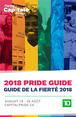 2018 Pride Guide Guide De La Fierté 2018