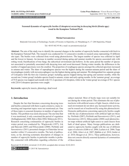 Seasonal Dynamics of Saproxylic Beetles (Coleoptera) Occurring in Decaying Birch (Betula Spp.) Wood in the Kampinos National Park