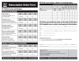 Subscription Order Form Consult Package Descriptions for Seating Type Eligibility