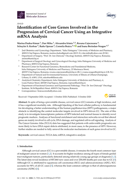 Identification of Core Genes Involved in the Progression of Cervical