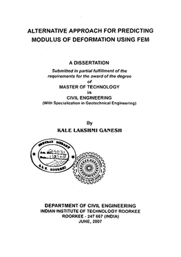 Alternative Approach for Predicting Modulus of Deformation Using Fem