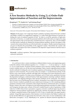 Order Padé Approximation of Function and the Improvements