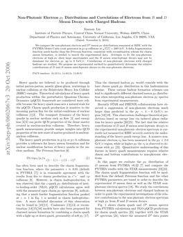 Non-Photonic Electron $ P {T} $ Distributions and Correlations Of