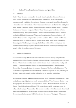 9 Shallow Water, Brockabarrow Common and Sprey Moor 9.1 Situation Shallow Water Common Is Situated to the North of and Adjo