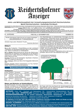 Reichertshofener Anzeiger Nr. 45 Vom 06. November