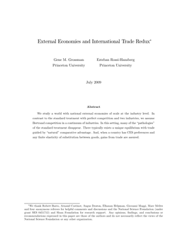 External Economies and International Trade Redux"