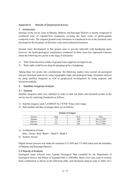 37 Appendix-6 Results of Geophysical Survey 1. Introduction Geology Of