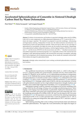 Accelerated Spheroidization of Cementite in Sintered Ultrahigh Carbon Steel by Warm Deformation