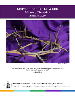 FPC Bulletin Maundy Thursday