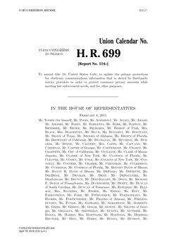 H. R. 699 [Report No