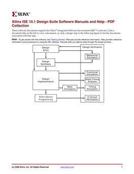 Xilinx ISE 10.1 Design Suite Software Manuals and Help - PDF Collection These Software Documents Support the Xilinx® Integrated Software Environment (ISE™) Software