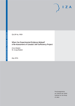 When Can Experimental Evidence Mislead? a Re-Assessment of Canada’S Self Sufficiency Project