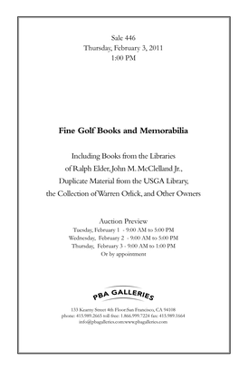 Fine Golf Books and Memorabilia