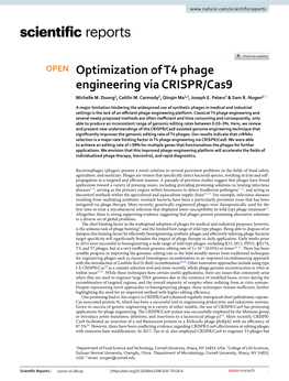 Optimization of T4 Phage Engineering Via CRISPR/Cas9 Michelle M