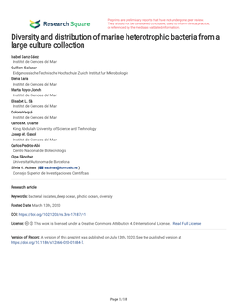 Diversity and Distribution of Marine Heterotrophic Bacteria from a Large Culture Collection