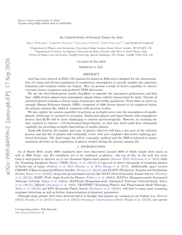 Arxiv:1905.04959V2 [Astro-Ph.EP] 17 Sep 2020