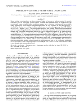 Habitability of Exomoons at the Hill Or Tidal Locking Radius