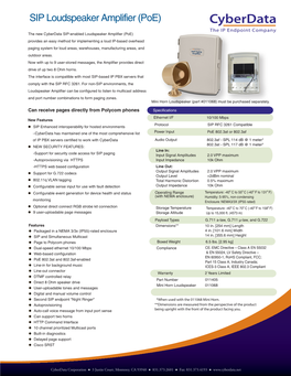 SIP Loudspeaker Amplifier (Poe)