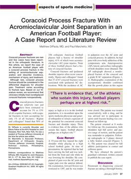 Coracoid Process Fracture with Acromioclavicular Joint