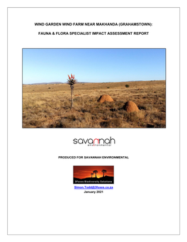 (Grahamstown): Fauna & Flora Specialist Impact Assessment Report