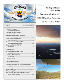 AZ Airport Focus: Deer Valley Grapevine March of 2019 ADS-B