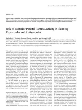 Role of Posterior Parietal Gamma Activity in Planning Prosaccades and Antisaccades