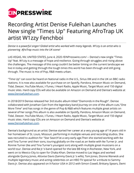 Recording Artist Denise Fuleihan Launches New Single 