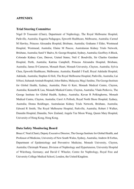 APPENDIX Trial Steering Committee Data Safety Monitoring Board