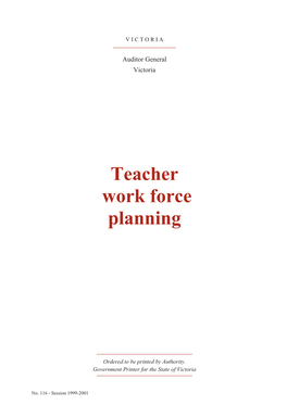 Teacher Work Force Planning