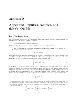 Appendix: Impulses, Samples, and Delta's, Oh My!