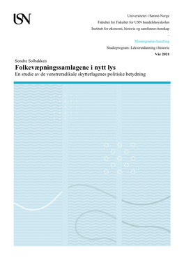 Folkevæpningssamlagene I Nytt Lys En Studie Av De Venstreradikale Skytterlagenes Politiske Betydning