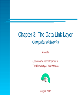 Chapter 3: the Data Link Layer Computer Networks