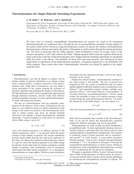 Thermodynamics for Single-Molecule Stretching Experiments