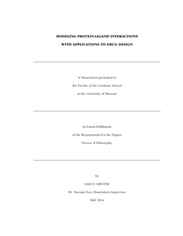 Modeling Protein-Ligand Interactions With