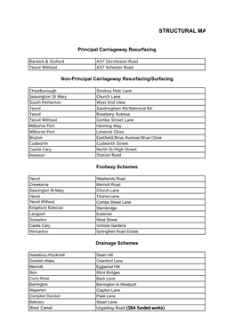 Structural Maintenance Schemes - 2021/22